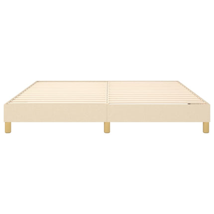 Boxspring sengeramme 160x200 cm stof cremefarvet