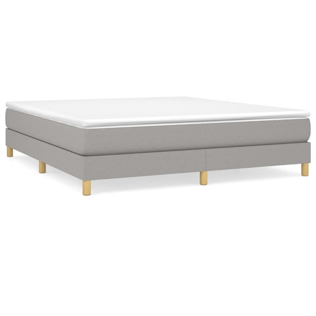 Boxspring sengeramme 180x200 cm stof lysegrå