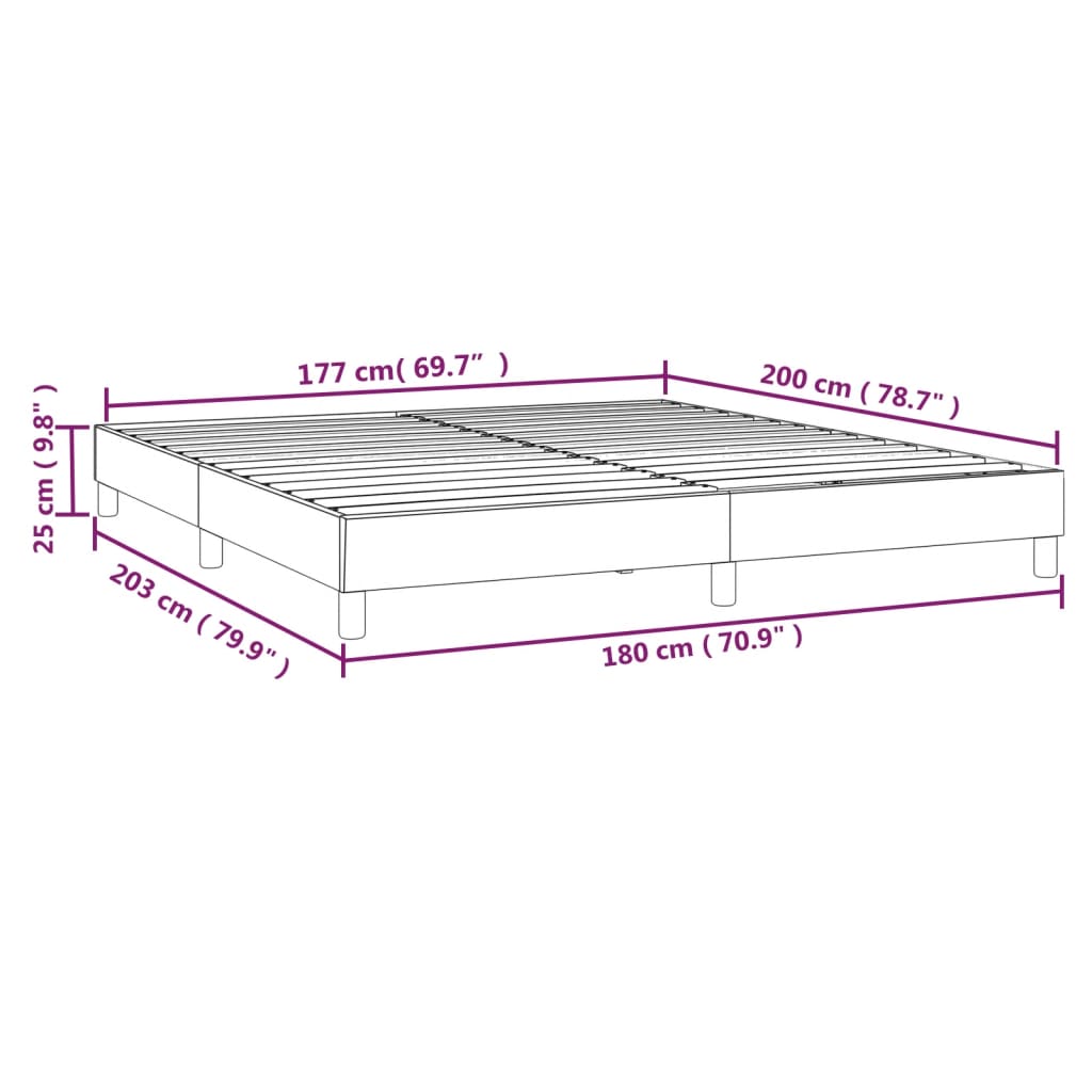 Boxspring sengeramme 180x200 cm stof gråbrun