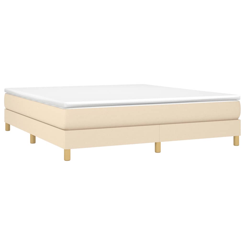 Boxspring sengeramme 180x200 cm stof cremefarvet