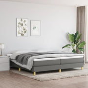 Boxspring sengeramme 200x200 cm stof mørkegrå