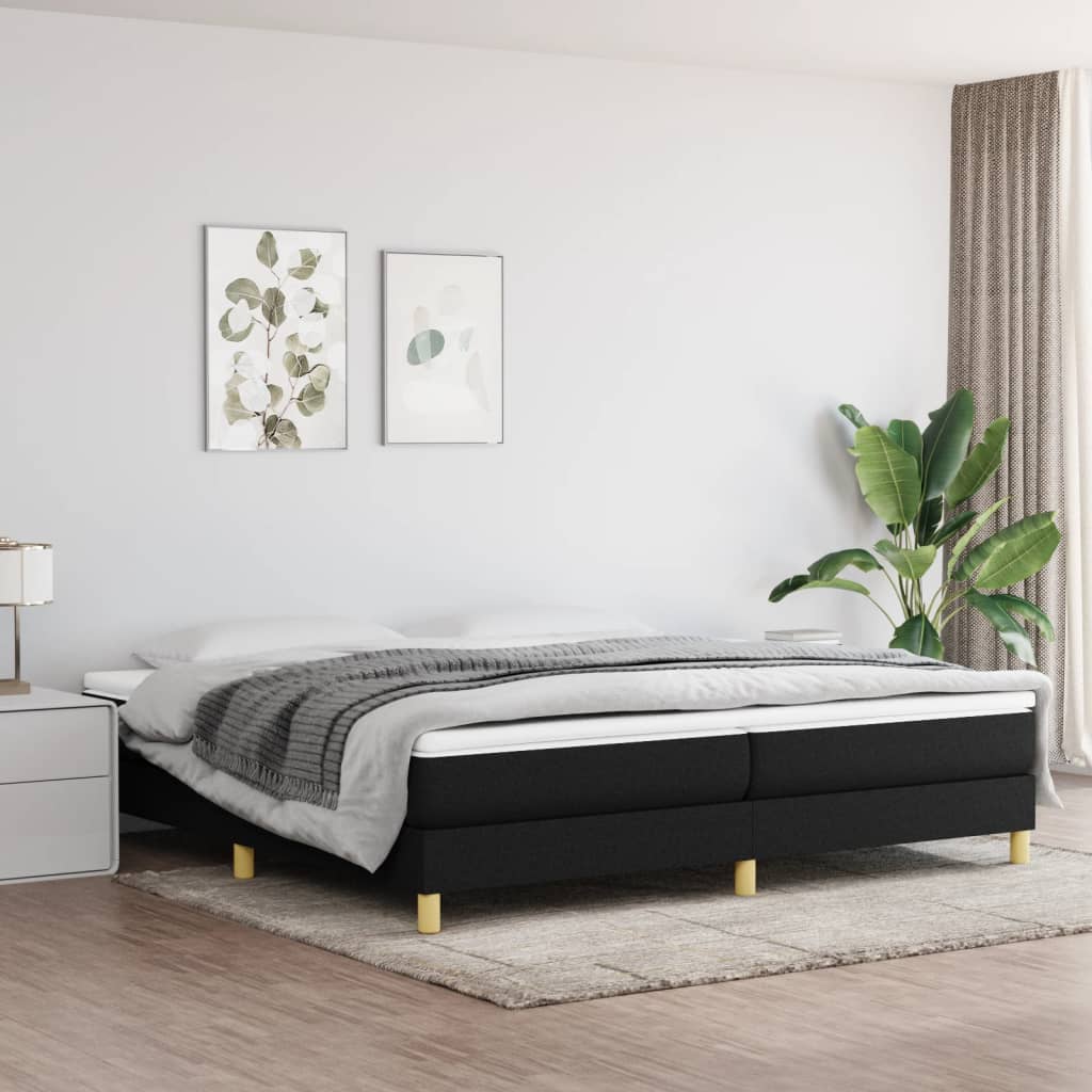 Boxspring sengeramme 200x200 cm stof sort billede
