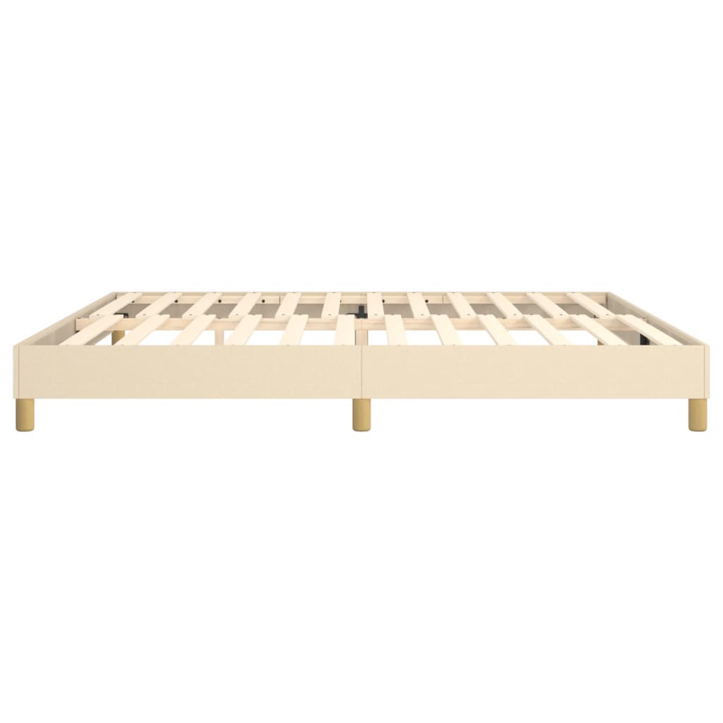 Boxspring sengeramme 200x200 cm stof cremefarvet