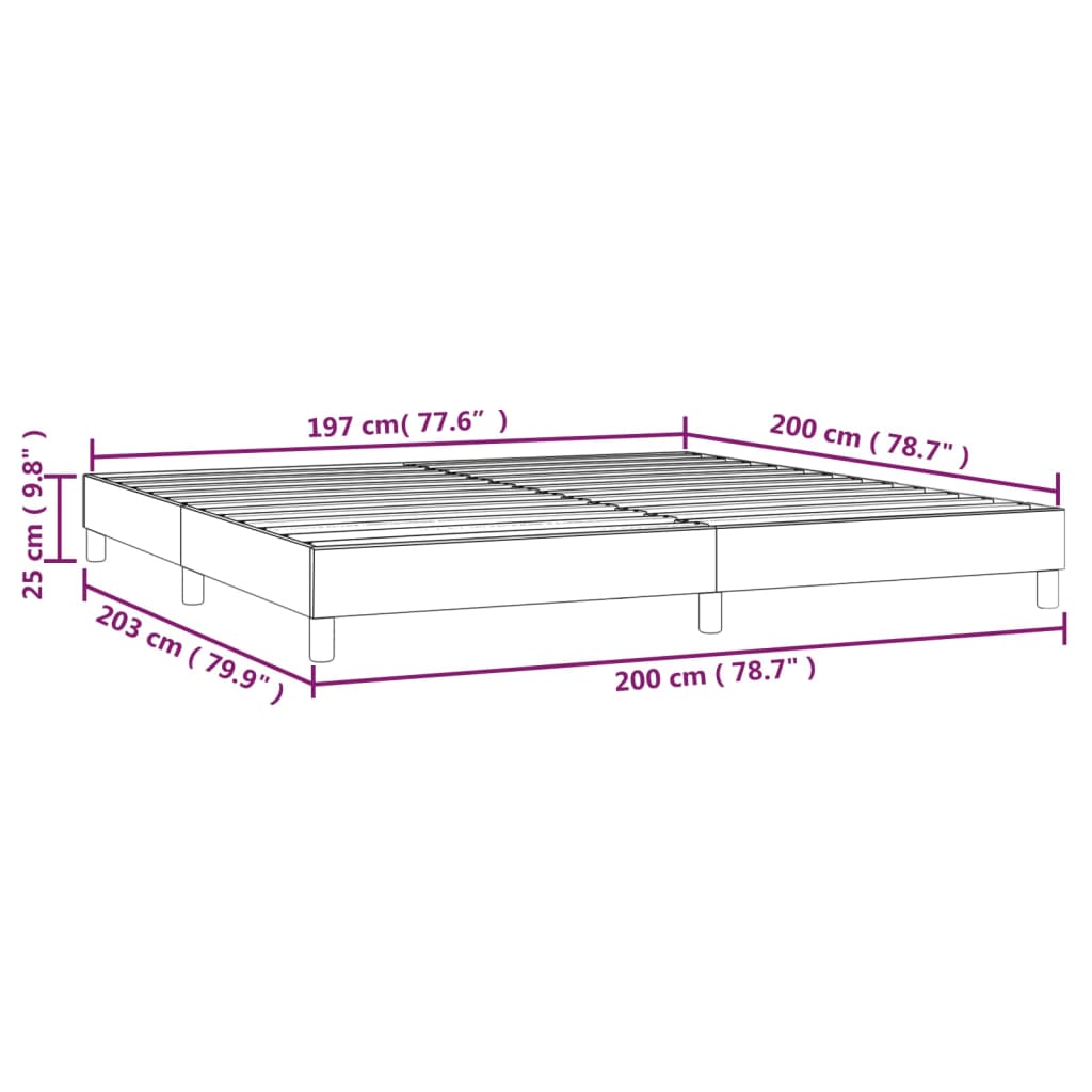 Boxspring sengeramme 200x200 cm stof blå