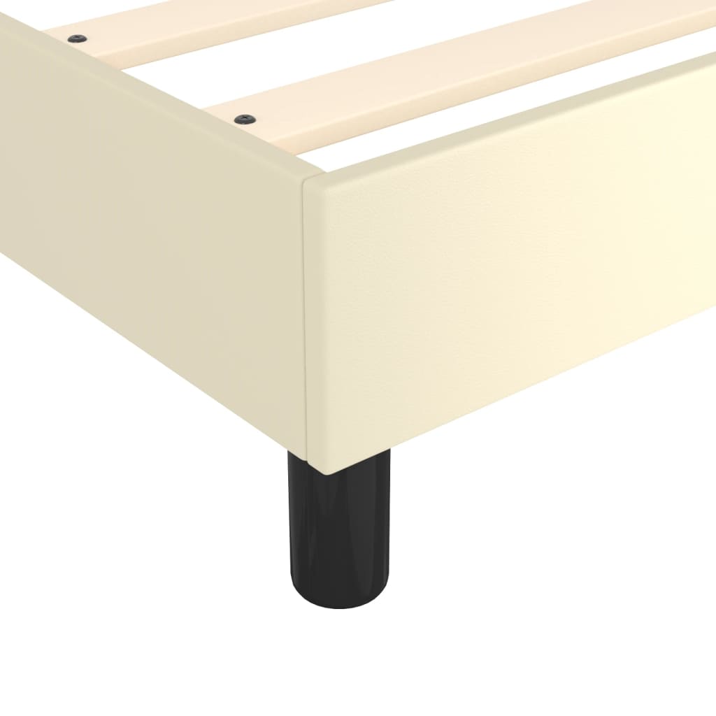 Boxspring sengeramme 80x200 cm kunstlæder cremefarvet