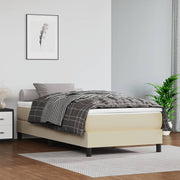 Boxspring sengeramme 80x200 cm kunstlæder cremefarvet