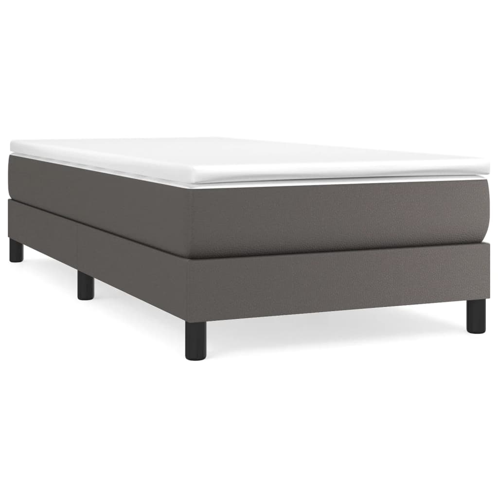 Boxspring sengeramme 80x200 cm kunstlæder grå