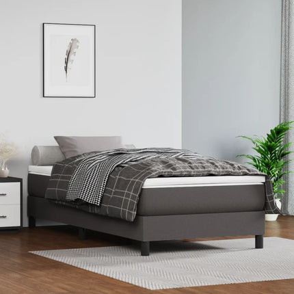 Boxspring sengeramme 80x200 cm kunstlæder grå