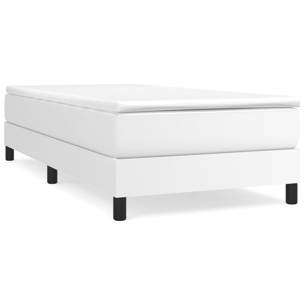 Boxspring sengeramme 90x190 cm kunstlæder hvid