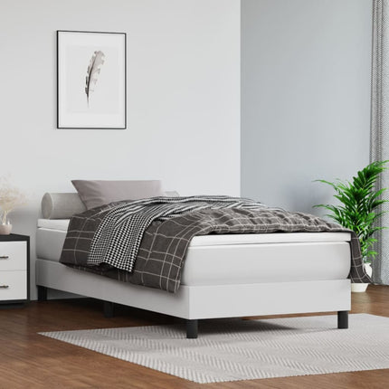 Boxspring sengeramme 90x190 cm kunstlæder hvid