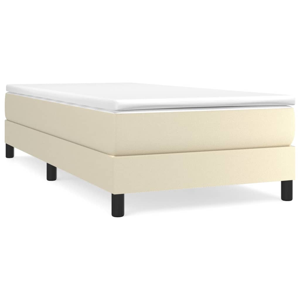 Boxspring sengeramme 90x190 cm kunstlæder brun