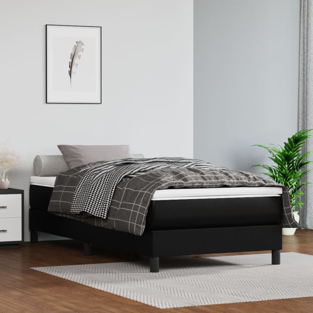 Boxspring sengeramme 90x200 cm kunstlæder sort