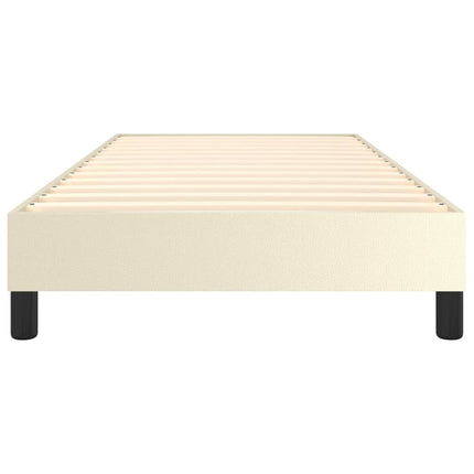Boxspring sengeramme 90x200 cm kunstlæder cremefarvet