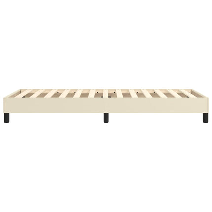 Boxspring sengeramme 90x200 cm kunstlæder cremefarvet