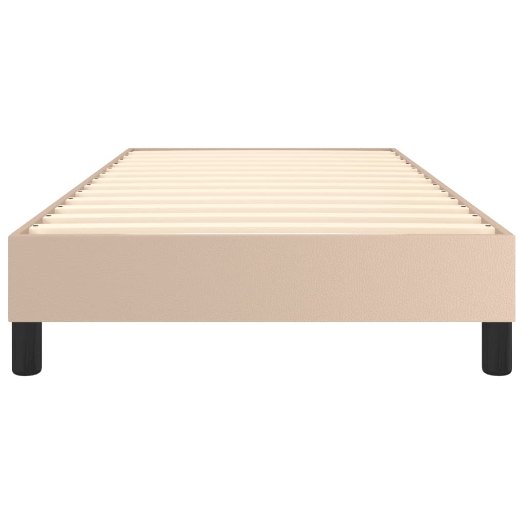 Boxspring sengeramme 90x200 cm kunstlæder cappuccinofarvet