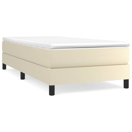 Boxspring sengeramme 100x200 cm kunstlæder cremefarvet
