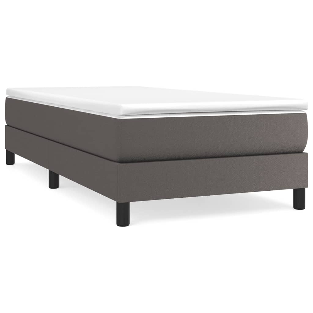 Boxspring sengeramme 100x200 cm kunstlæder grå
