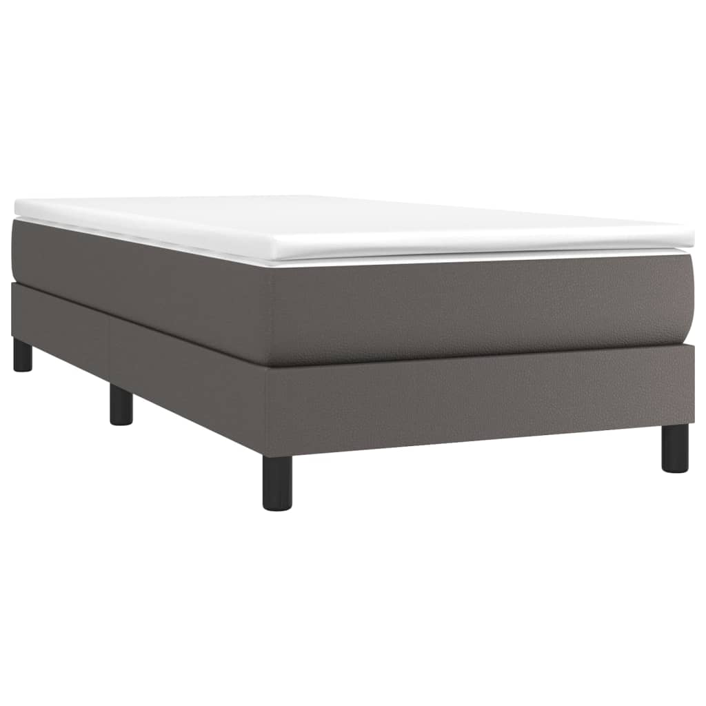 Boxspring sengeramme 100x200 cm kunstlæder grå