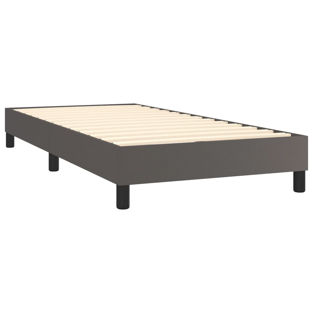 Boxspring sengeramme 100x200 cm kunstlæder grå