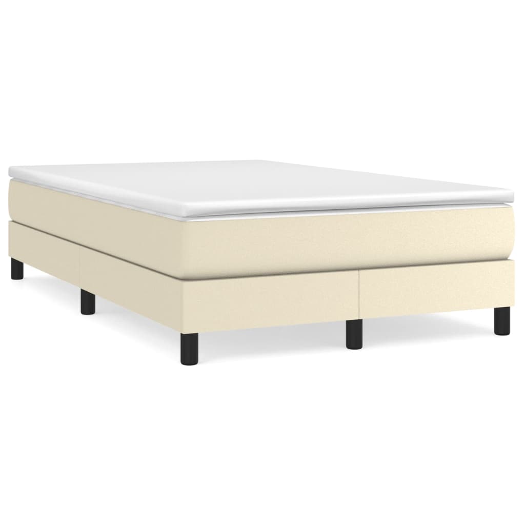Boxspring sengeramme 120x200 cm kunstlæder cremefarvet