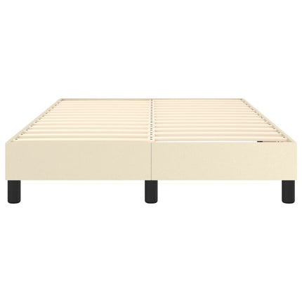 Boxspring sengeramme 120x200 cm kunstlæder cremefarvet