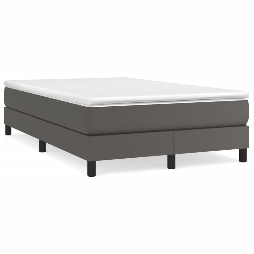Boxspring sengeramme 120x200 cm kunstlæder grå