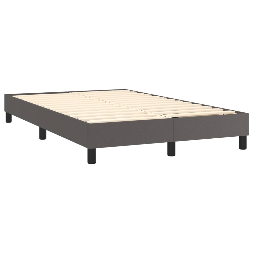 Boxspring sengeramme 120x200 cm kunstlæder grå