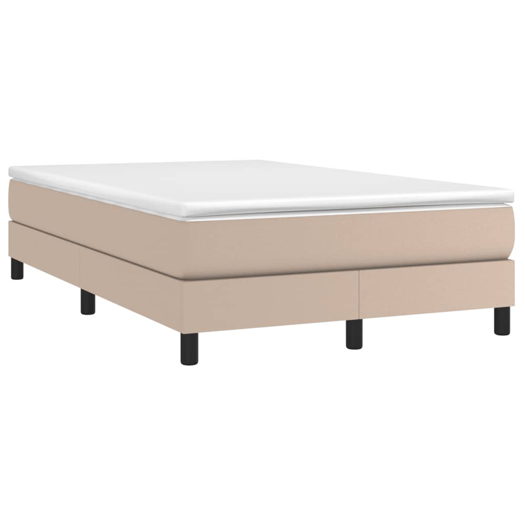 Boxspring sengeramme 120x200 cm kunstlæder cappuccinofarvet