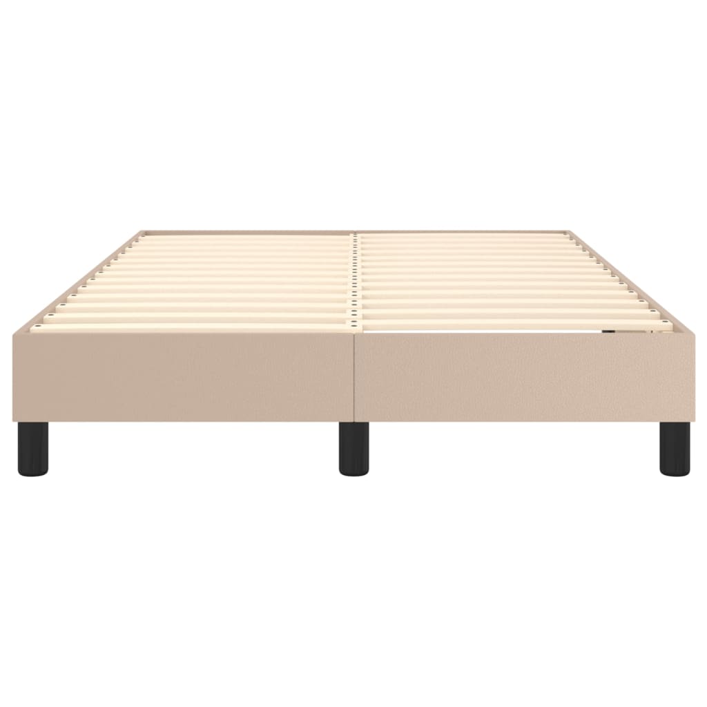 Boxspring sengeramme 120x200 cm kunstlæder cappuccinofarvet