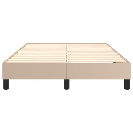 Boxspring sengeramme 120x200 cm kunstlæder cappuccinofarvet
