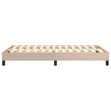 Boxspring sengeramme 120x200 cm kunstlæder cappuccinofarvet