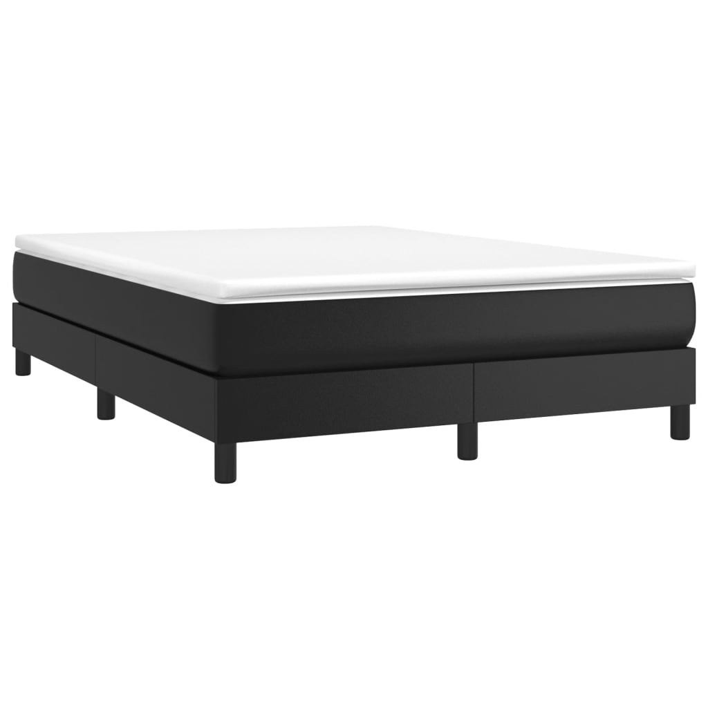 Boxspring sengeramme 140x190 cm kunstlæder sort