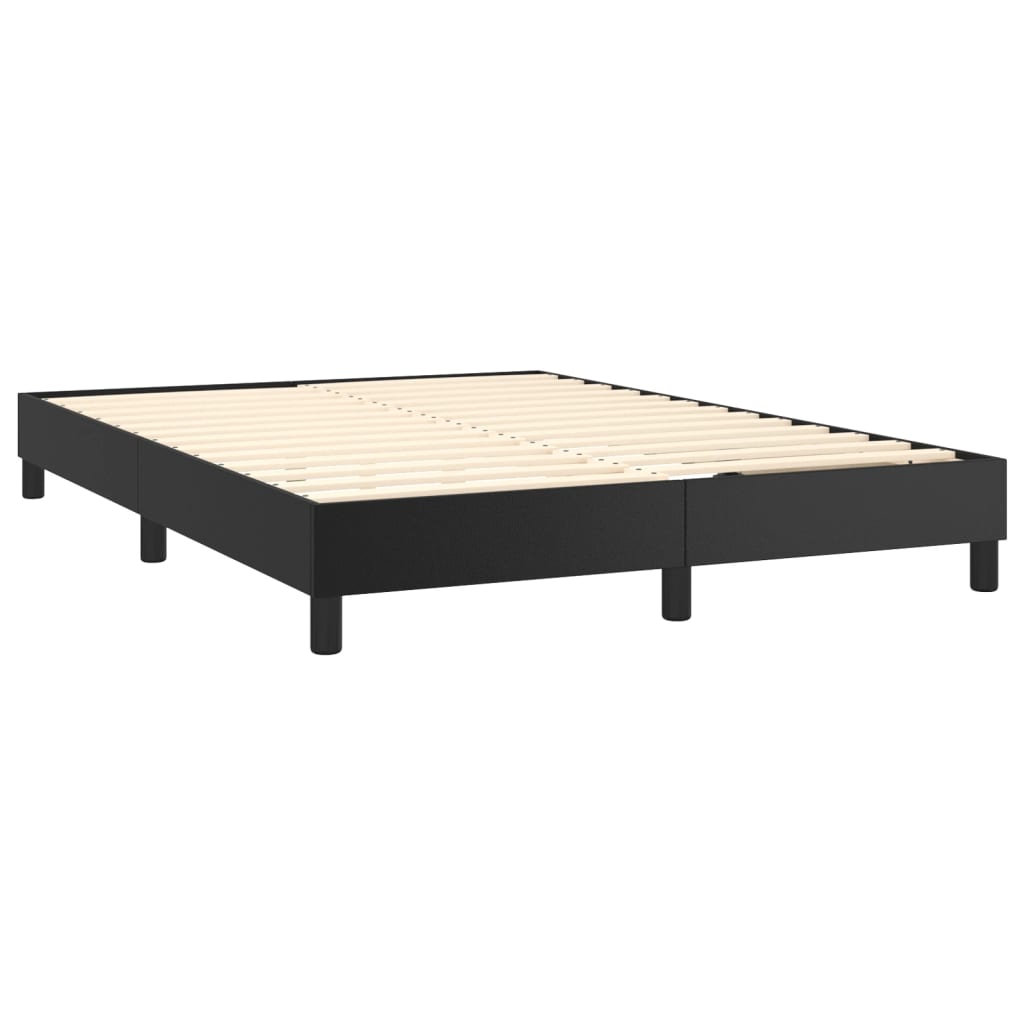 Boxspring sengeramme 140x190 cm kunstlæder sort