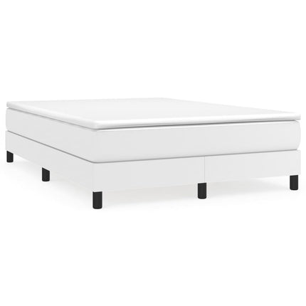 Boxspring sengeramme 140x190 cm kunstlæder hvid