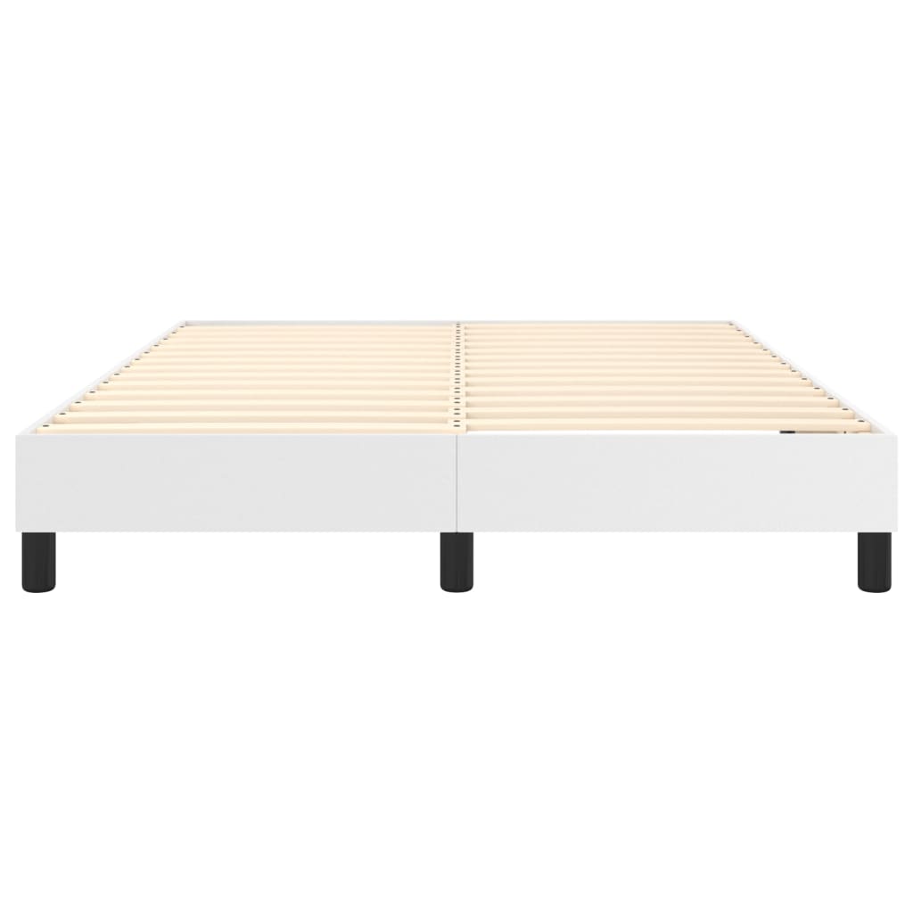 Boxspring sengeramme 140x190 cm kunstlæder hvid