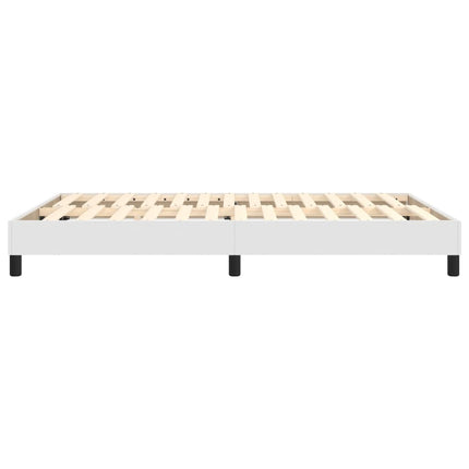 Boxspring sengeramme 140x190 cm kunstlæder hvid