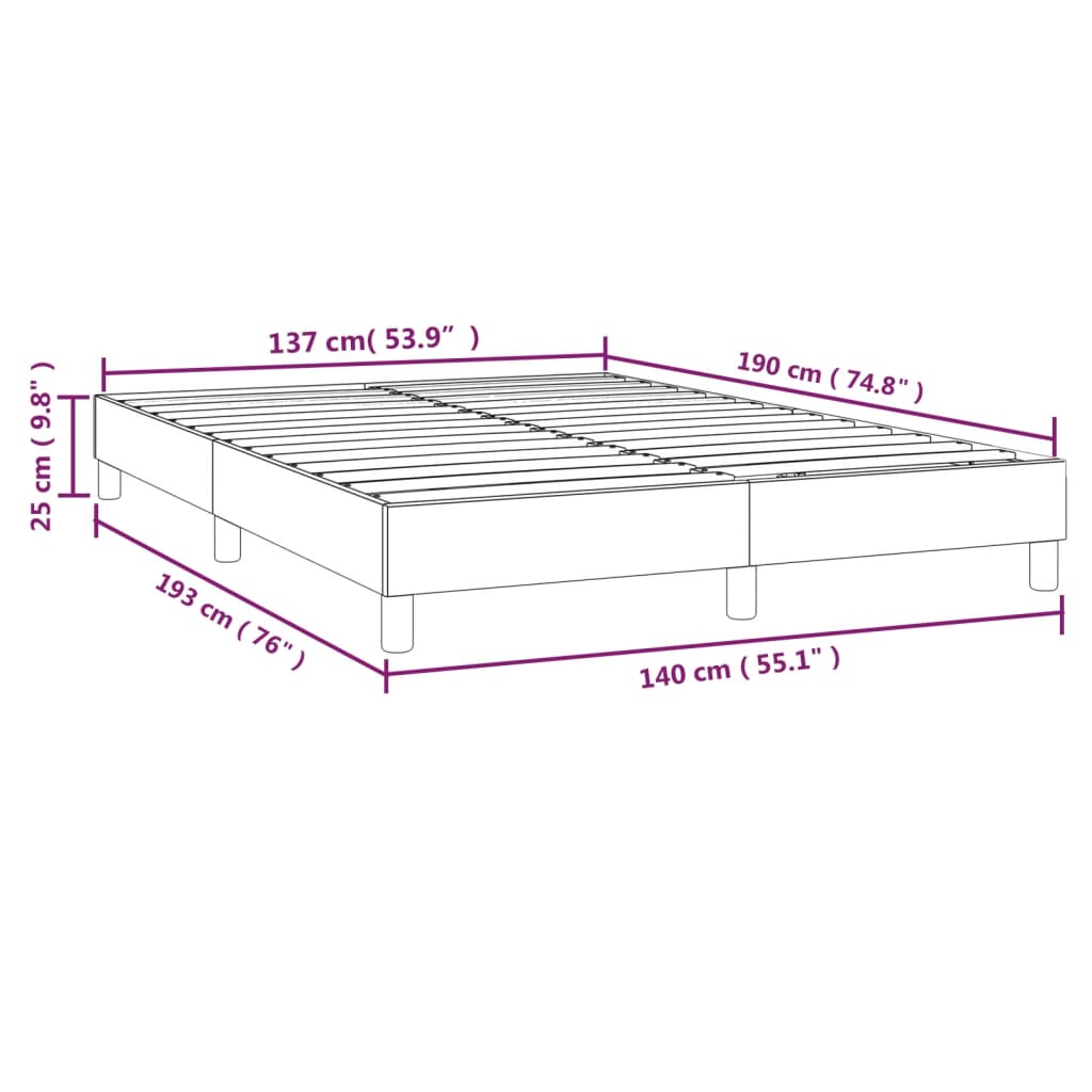 Boxspring sengeramme 140x190 cm kunstlæder grå