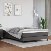 Boxspring sengeramme 140x190 cm kunstlæder grå