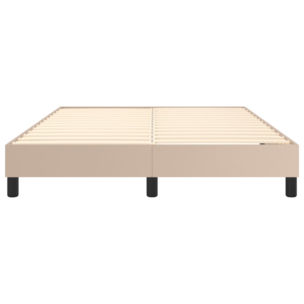 Boxspring sengeramme 140x190 cm kunstlæder cappuccinofarvet
