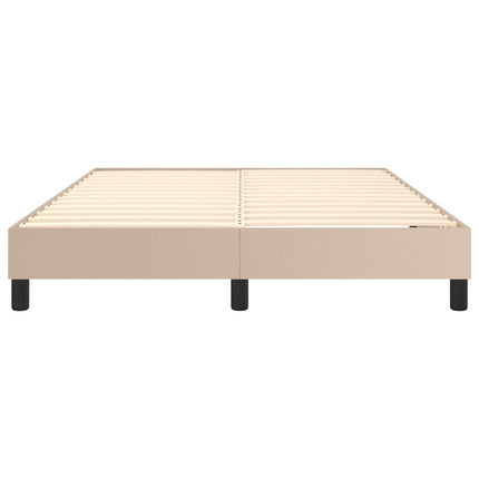 Boxspring sengeramme 140x190 cm kunstlæder cappuccinofarvet