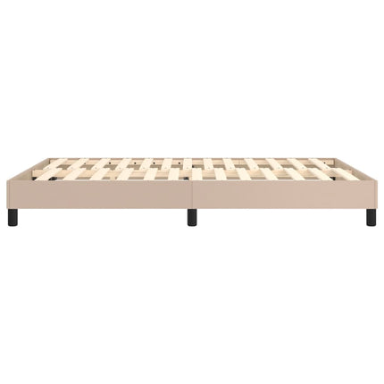 Boxspring sengeramme 140x190 cm kunstlæder cappuccinofarvet