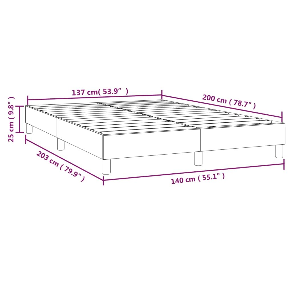 Boxspring sengeramme 140x200 cm kunstlæder sort