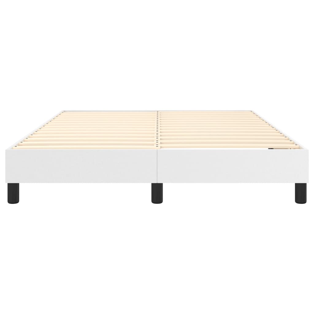 Boxspring sengeramme 140x200 cm kunstlæder hvid