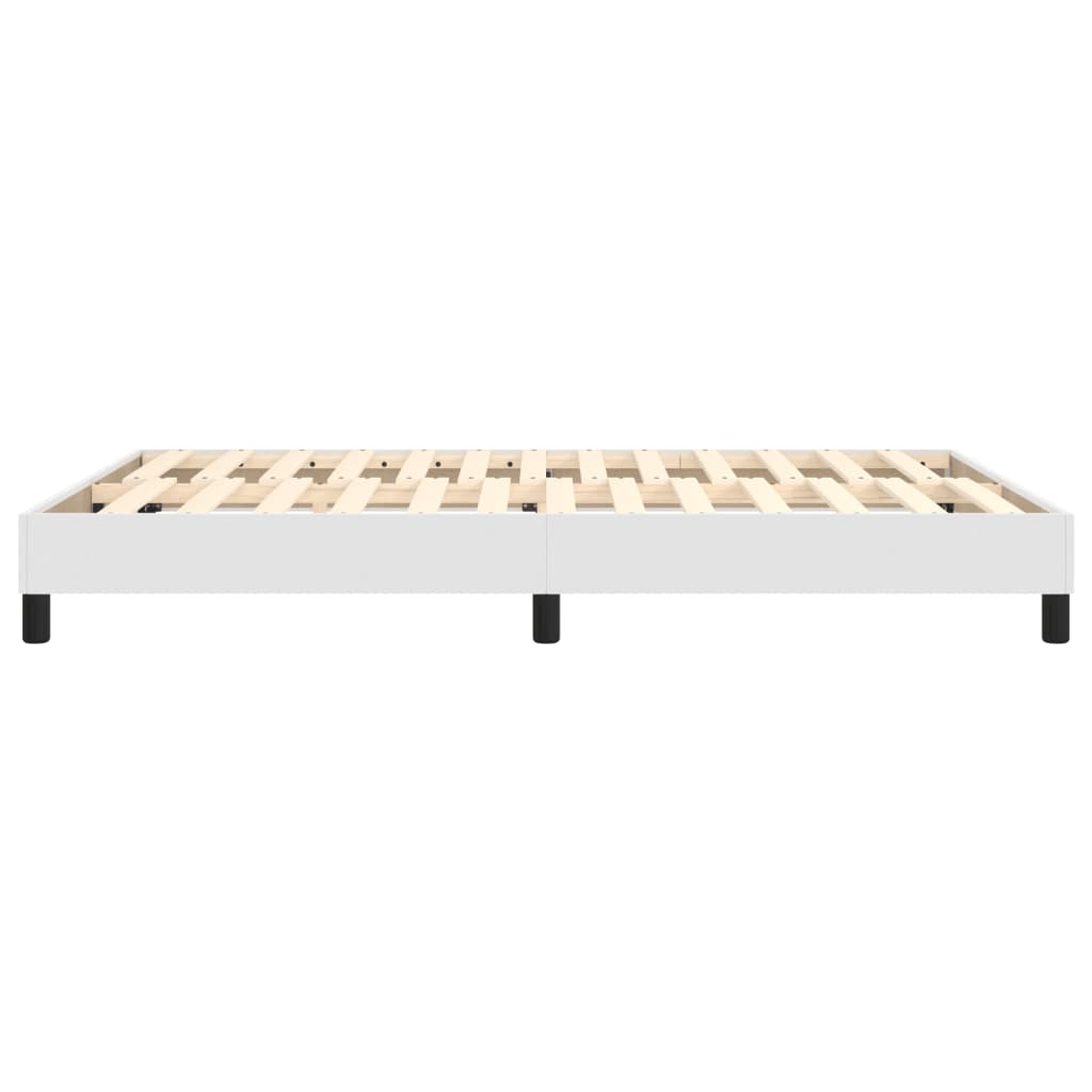 Boxspring sengeramme 140x200 cm kunstlæder hvid