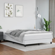 Boxspring sengeramme 140x200 cm kunstlæder hvid
