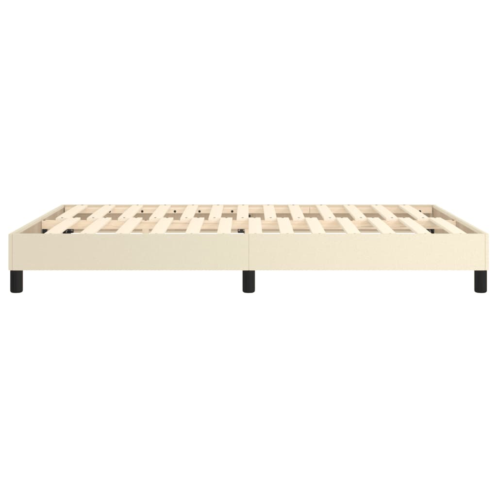 Boxspring sengeramme 140x200 cm kunstlæder cremefarvet