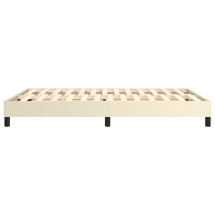 Boxspring sengeramme 140x200 cm kunstlæder cremefarvet