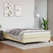 Boxspring sengeramme 140x200 cm kunstlæder cremefarvet