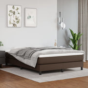Boxspring sengeramme 140x200 cm kunstlæder brun