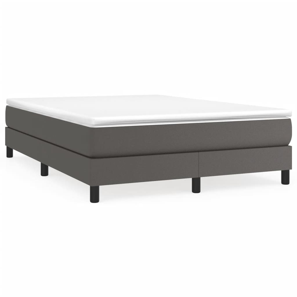 Boxspring sengeramme 140x200 cm kunstlæder grå